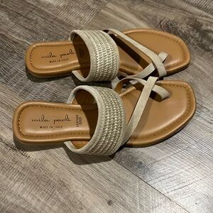 Never worn size 7 mila Paoli leather sock sandals